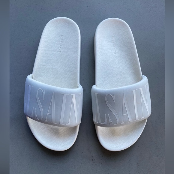 All Saints White Puffer Flip Flops Sliders 38 7.5 allsaints sandal balenciaga - Picture 8 of 10